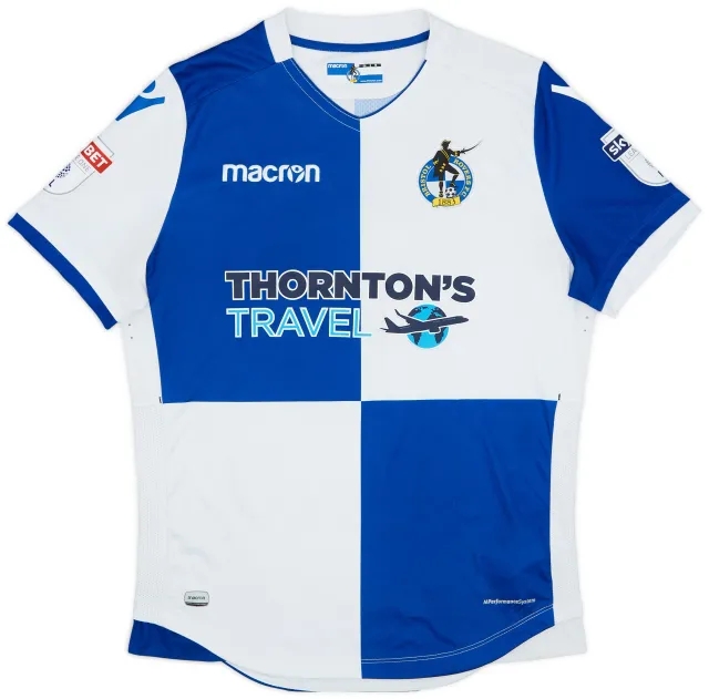 Macron 2017-18 Bristol Rovers Home Shirt #7 - 8/10 - (M)