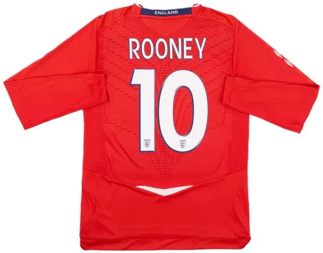 Umbro 2008-10 England Away L/S Shirt Rooney #10 - 6/10 - (M)