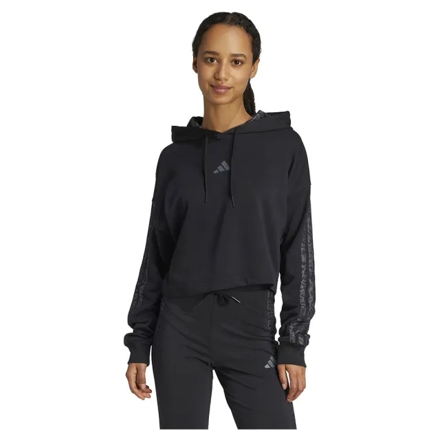 Adidas Essentials 3 Stripes Print French Terry Hoodie