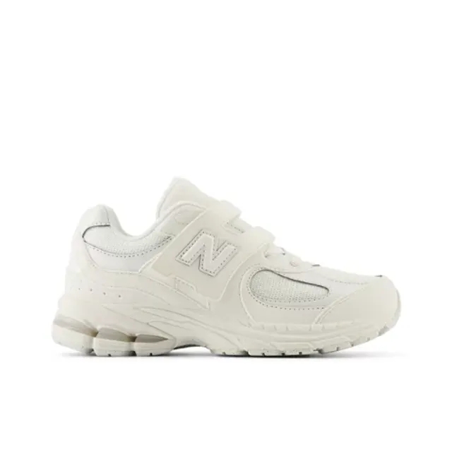 New Balance Kids' 2002 HOOK & LOOP in White/Grey Leather