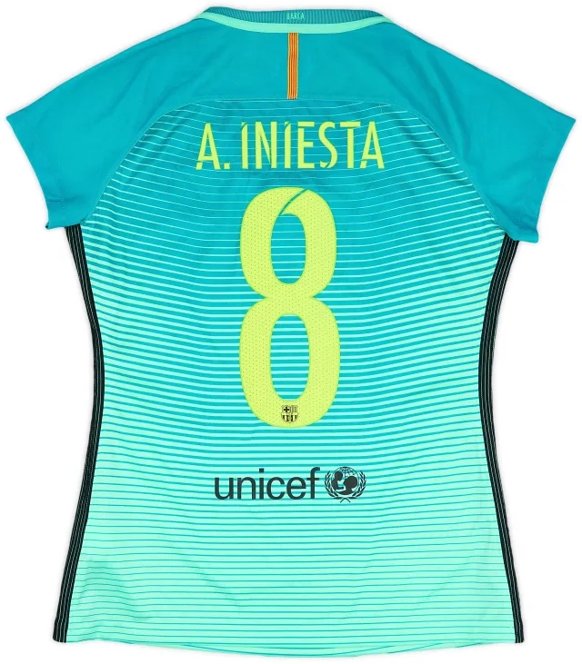 Nike 2016-17 Barcelona Third Shirt Iniesta #8 - 8/10 - (Women's M)
