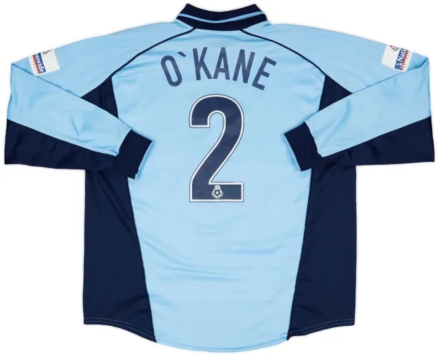 Reebok 2000-01 Bolton Match Issue Away L/S Shirt O'Kane #2