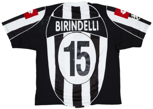 Lotto 2002-03 Juventus Match Issue Champions League Home Shirt Birindelli #15