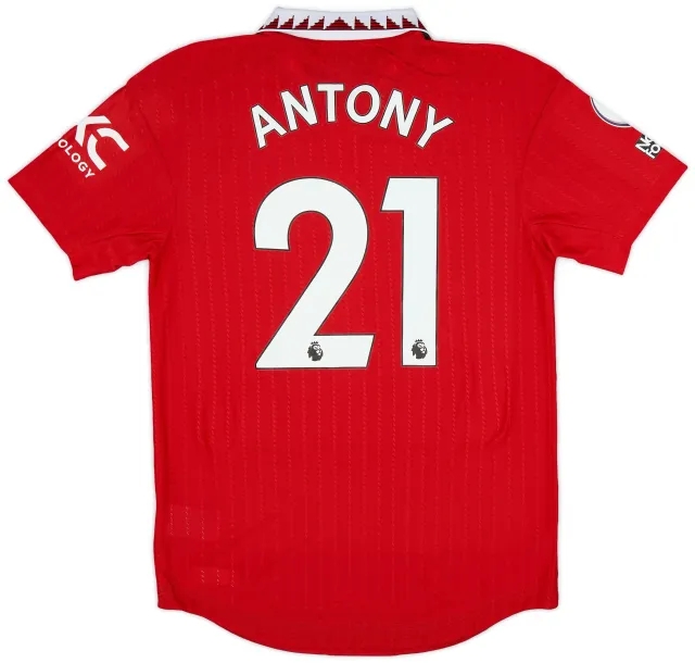 adidas 2022-23 Manchester United Match Issue Home Shirt Antony #21