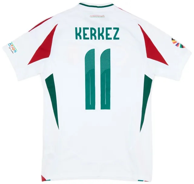 adidas 2024 Hungary Match Issue European Championship Away Shirt Kerkez #11