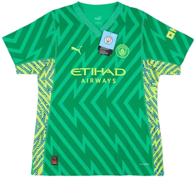 Puma 2023-24 Manchester City Women's Player Issue GK S/S Shirt (UK 16)