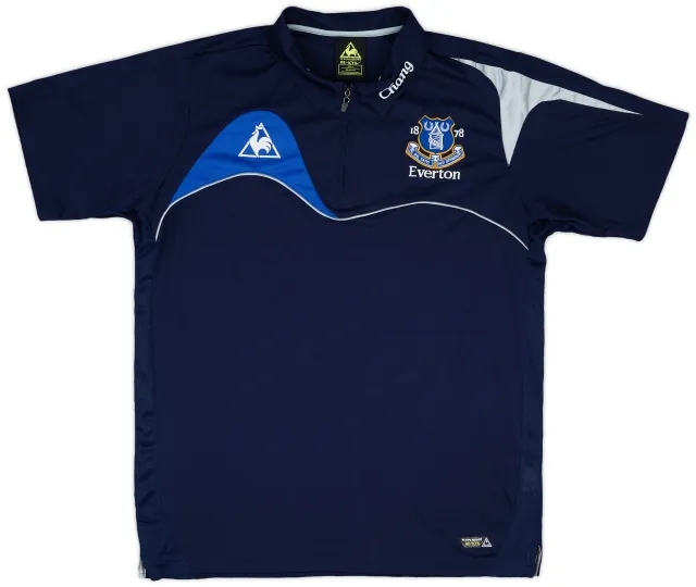 2009-10 Everton Le Coq Sportif 1/4 Zip Polo Shirt - 7/10 - (L)