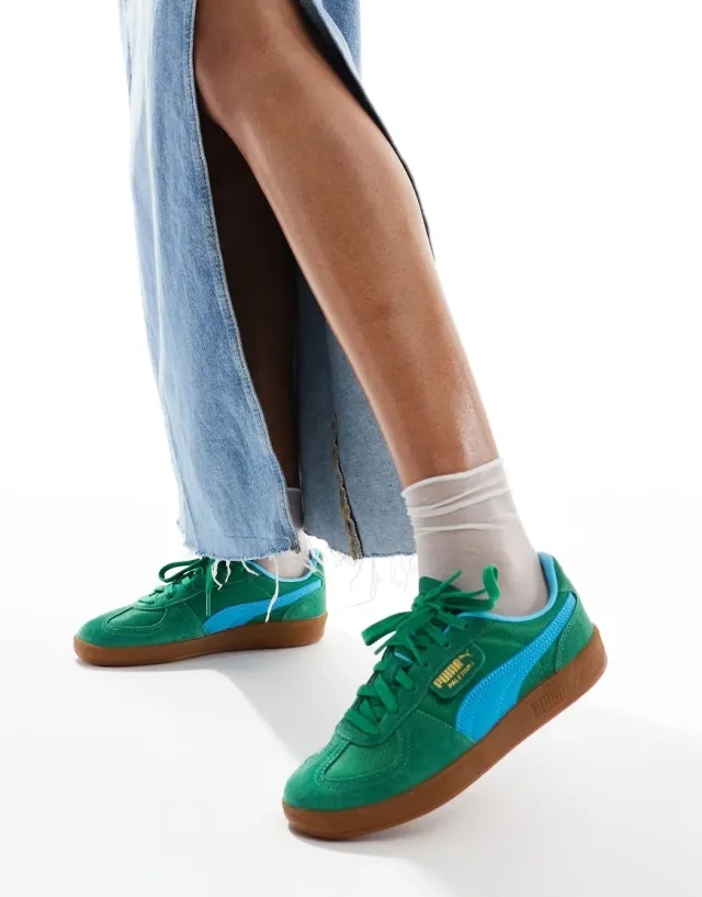 PUMA Palermo Vintage Update Sneakers Unisex, Archive Green/Bright Aqua