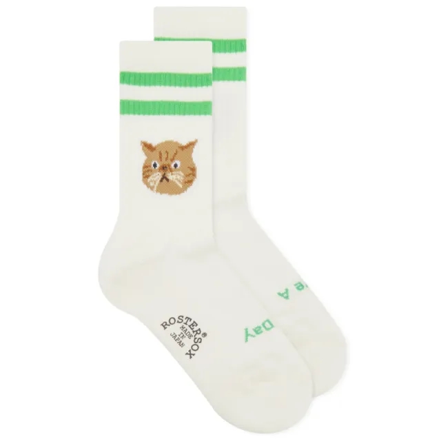 Rostersox Cat Socks Green