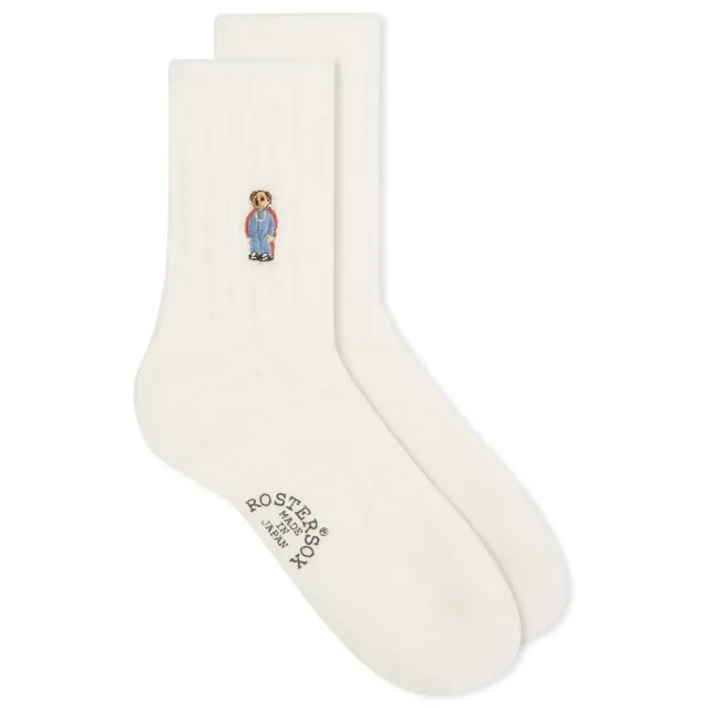 Rostersox Rap Bear Socks White