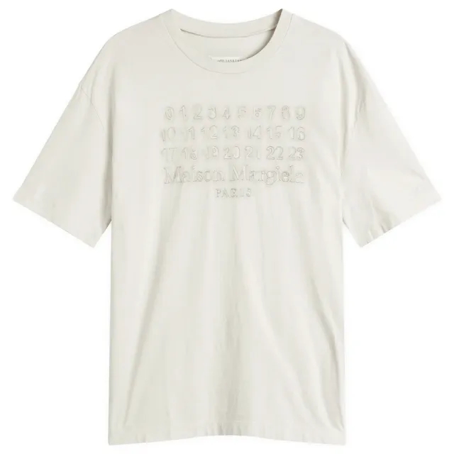 Maison Margiela Men's Numbers Jersey T-Shirt Ecru