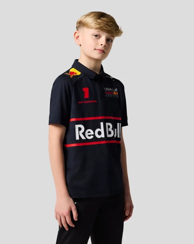 Castore Oracle Red Bull Racing Junior Teamline Max Verstappen Short Sleeve Polo Shirt - Night Sky