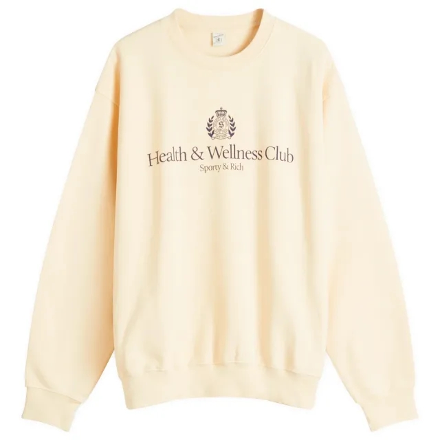 Sporty & Rich Women's H&W Crest Crew Sweatshirt Cream