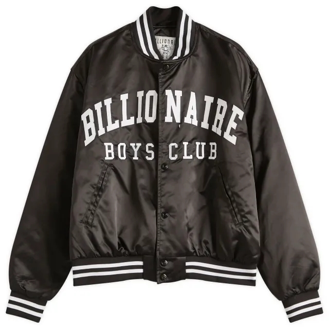 Billionaire Boys Club Men's College Satin Bomber Jacket Black