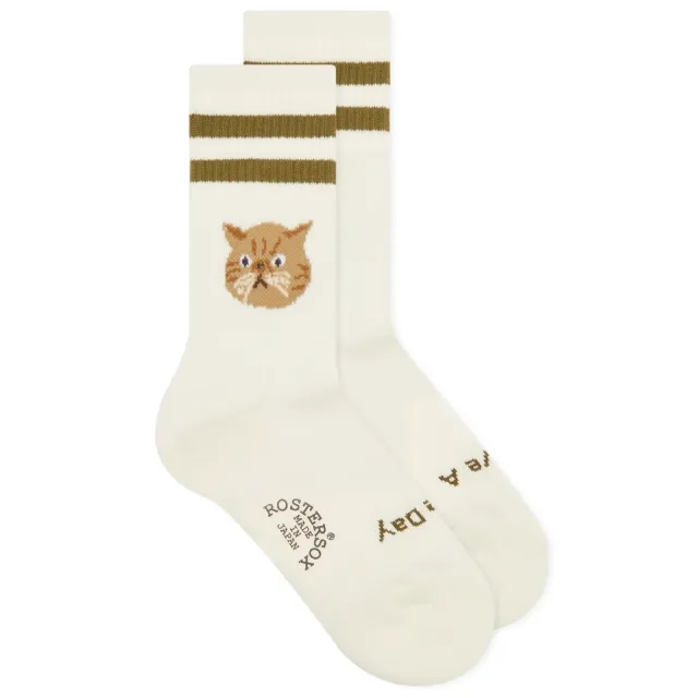 Rostersox Cat Socks - Presented by END. Olive