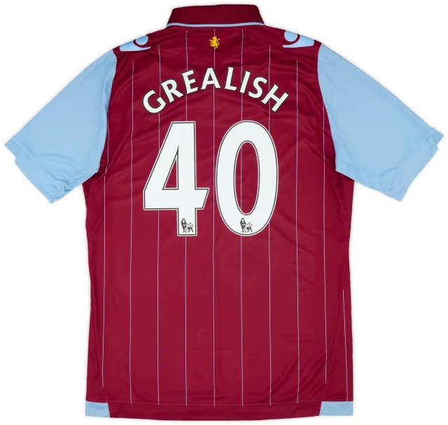Macron 2014-15 Aston Villa Home Shirt Grealish #40 - 6/10 - (L)