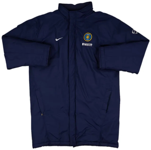 2001-02 Inter Milan Nike Hooded Padded Bench Coat - 9/10 - (L)