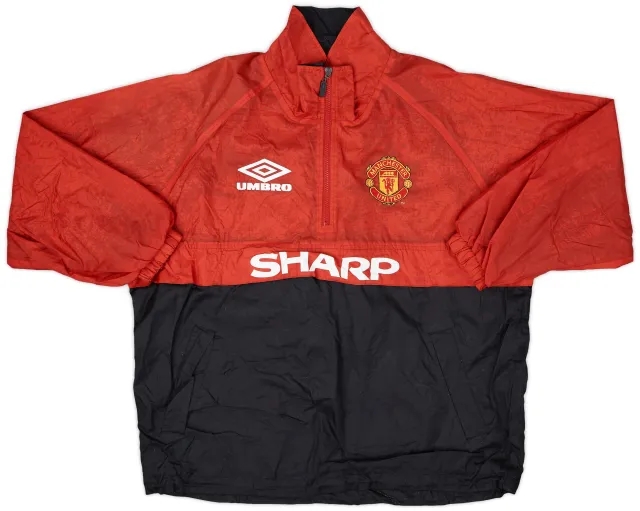 1998-00 Manchester United Umbro 1/4 Zip Track Jacket - 6/10 - (S)