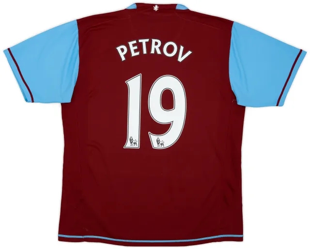 Nike 2007-08 Aston Villa Home Shirt Petrov #19 - 8/10 - (L)