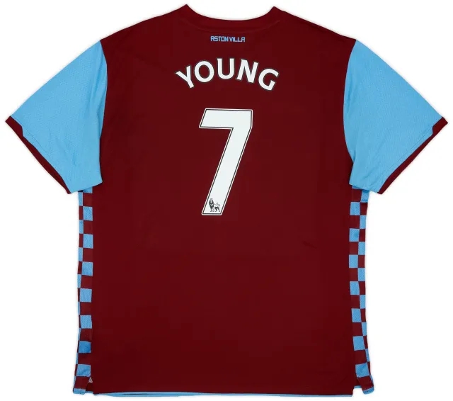 Nike 2010-11 Aston Villa Home Shirt Young #7 - 7/10 - (XXL)