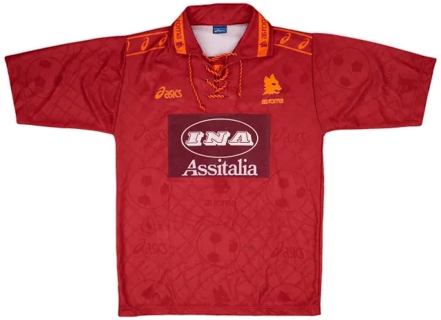 Asics 1994-95 Roma Match Issue Home Shirt #14