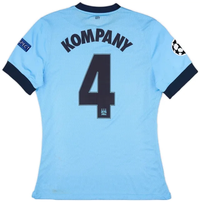 Nike 2014-15 Manchester City Match Issue Champions League Home Shirt Kompany #4