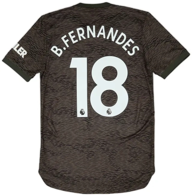 adidas 2020-21 Manchester United Authentic Away Shirt B.Fernandes #18 - 8/10 - (XS)