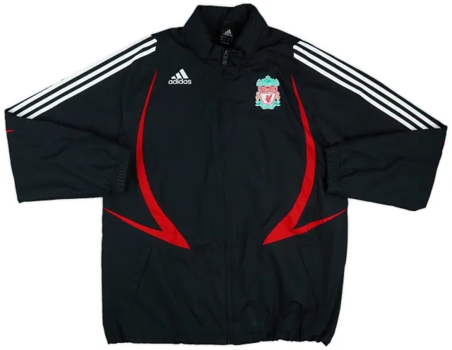 2007-08 Liverpool adidas Hooded Rain Jacket - 8/10 - (L)