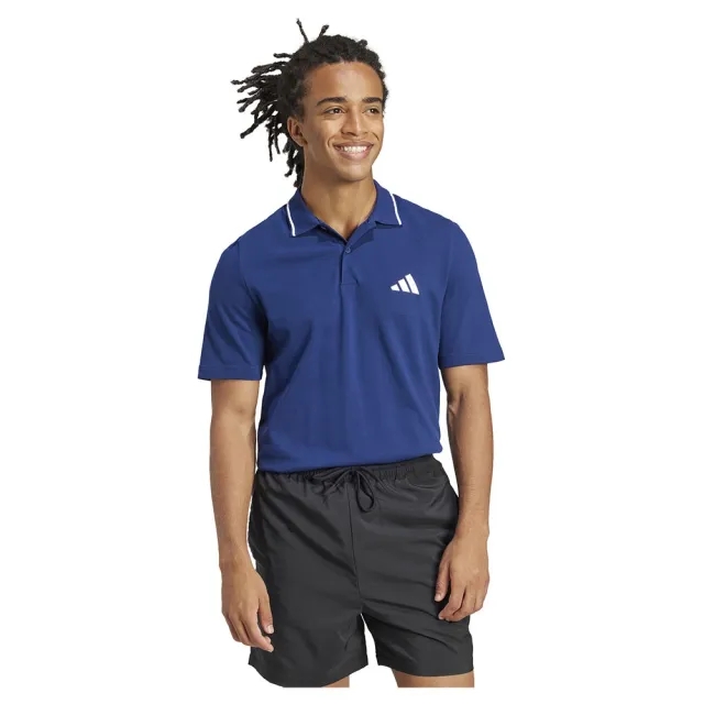 Manchester United x adidas Essentials Pique Polo Shirt Blue