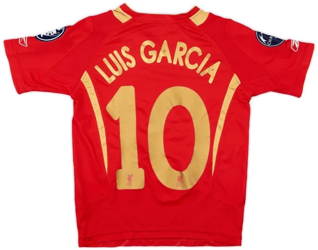 Reebok 2005-06 Liverpool CL Home Shirt Luis Garcia #10 - 7/10 - (M.Boys)
