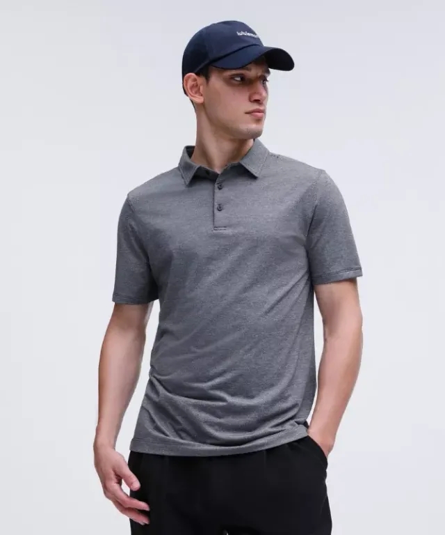 lululemon IE lululemon – Men's Evolution Short-Sleeve Polo Shirt – Color Black/Grey – Size XL