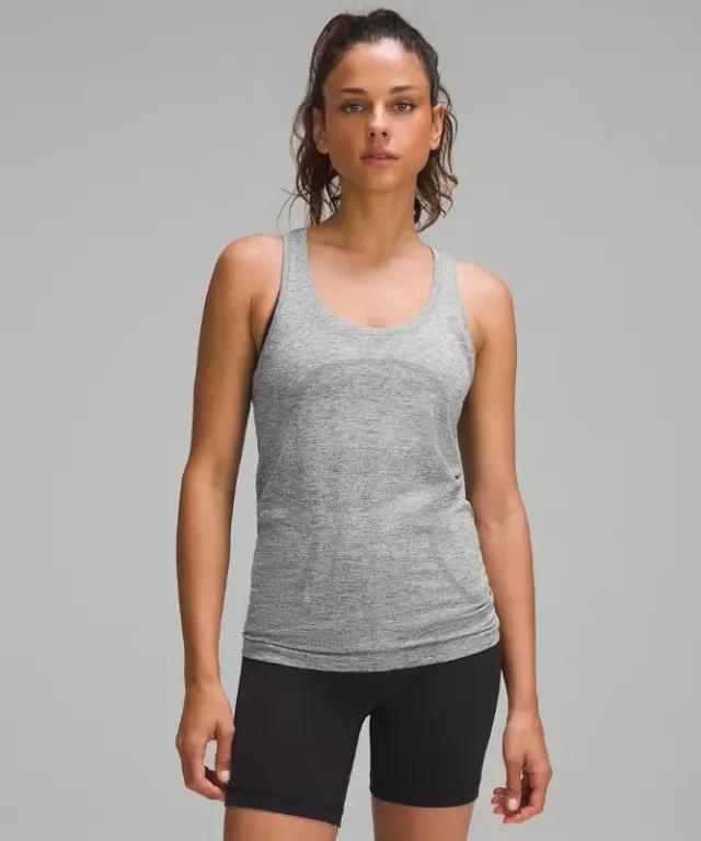 lululemon IE lululemon – Women's Swiftly Tech Racerback Tank Top 2.0 Hip Length – Color White/Grey – Size 8