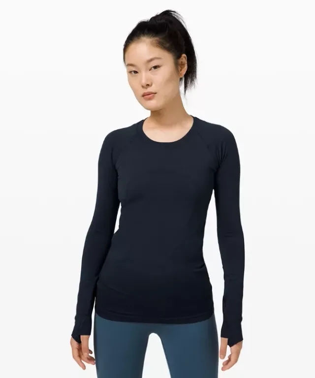 lululemon IE lululemon – Women's Swiftly Tech Long-Sleeve Shirt 2.0 Hip Length – Color Blue – Size 8