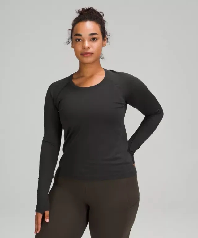 lululemon IE lululemon – Women's Swiftly Tech Long-Sleeve Shirt 2.0 Waist Length – Color Black – Size 8