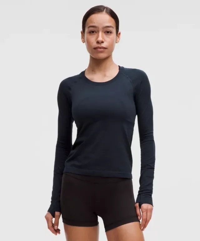 lululemon IE lululemon – Women's Swiftly Tech Long-Sleeve Shirt 2.0 Waist Length – Color Blue – Size 8