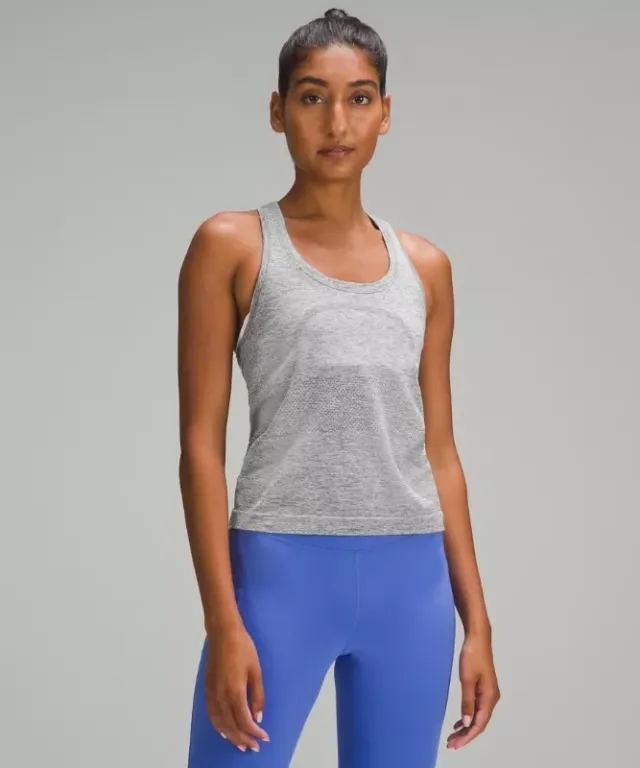 lululemon IE lululemon – Women's Swiftly Tech Racerback Tank Top 2.0 Waist Length – Color White/Grey – Size 6
