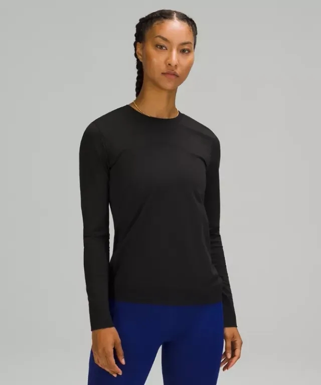 lululemon IE lululemon – Women's Swiftly Relaxed Long-Sleeve Shirt Hip Length – Color Black – Size 8