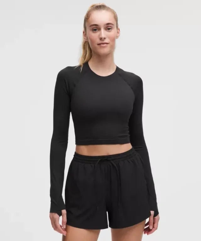 lululemon IE lululemon – Women's Swiftly Tech Cropped Long-Sleeve Shirt 2.0 – Color Black – Size 8