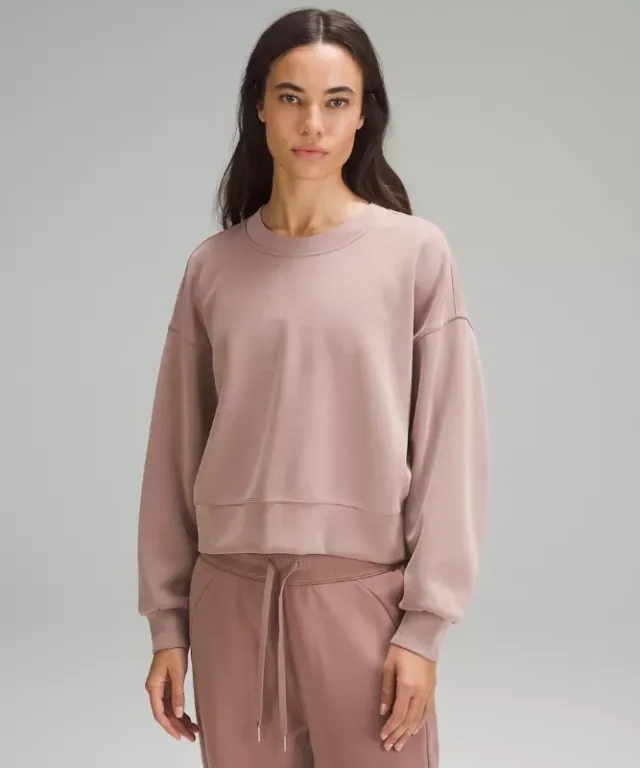 lululemon IE lululemon – Women's Softstreme Perfectly Oversized Cropped Crew Sweatshirt – Color Pink/Pastel – Size 8