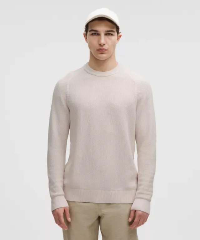 lululemon IE lululemon – Men's Textured Knit Crewneck Sweater – Color White – Size 2XL