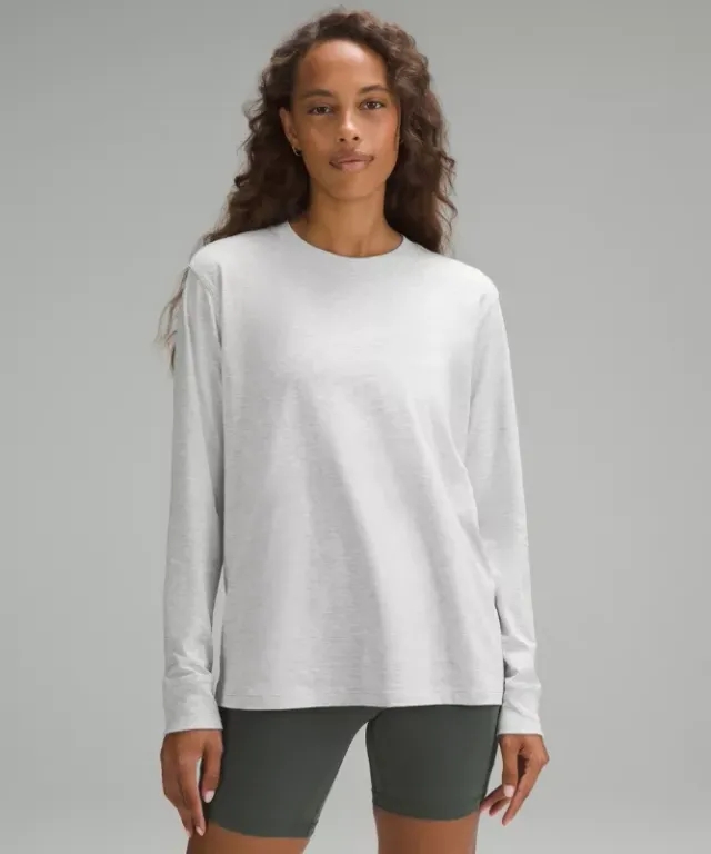 lululemon IE lululemon – Women's All Yours Long-Sleeve Shirt – Color Light Grey/Grey – Size 8