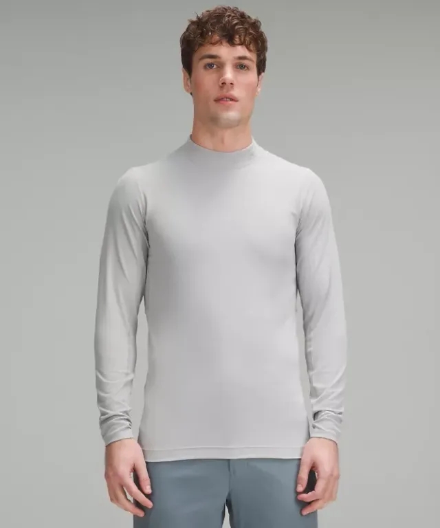 lululemon IE lululemon – Men's Mockneck Golf Long-Sleeve Baselayer – Color Silver/Grey – Size XS