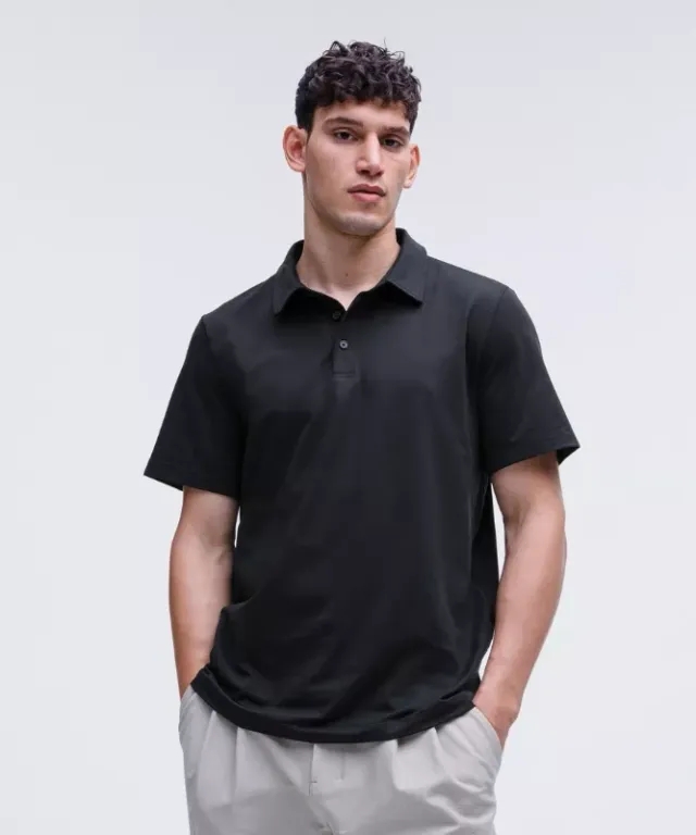 lululemon IE lululemon – Men's Soft Jersey Short-Sleeve Polo Shirt – Color Black – Size 2XL