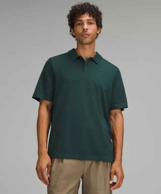 lululemon IE lululemon – Men's New Venture Short-Sleeve Knit Polo Shirt – Color Green – Size XL