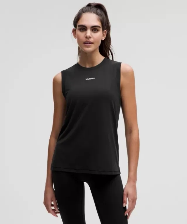 lululemon IE lululemon – Women's Jersey Training Muscle Tank Top Long Wordmark – Color Black – Size 8