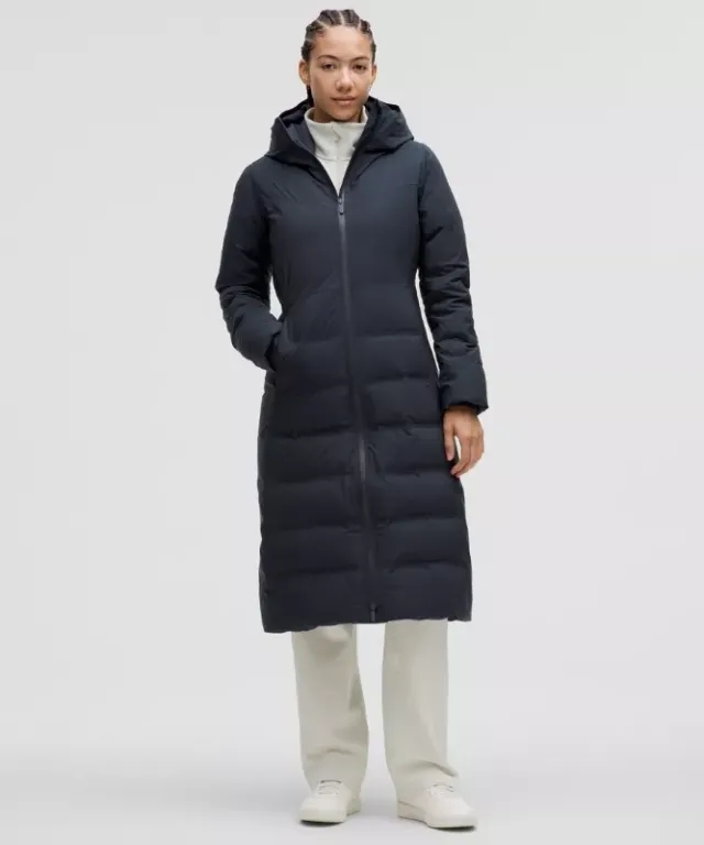 lululemon IE lululemon – Women's StretchSeal Sleet Street 600-Down-Fill Long Jacket – Color Blue – Size 8