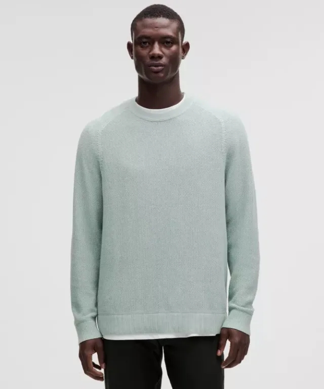 lululemon IE lululemon – Men's Textured Knit Crewneck Sweater – Color Blue – Size 2XL