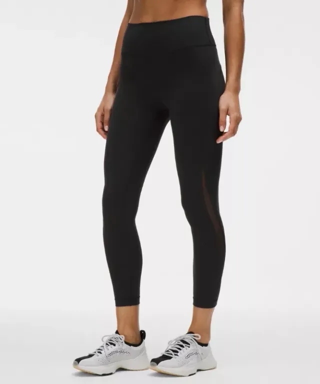 lululemon IE lululemon – Women's Wunder Train Mesh Panel High-Rise Tight Leggings – 25 – Color Black – Size 14