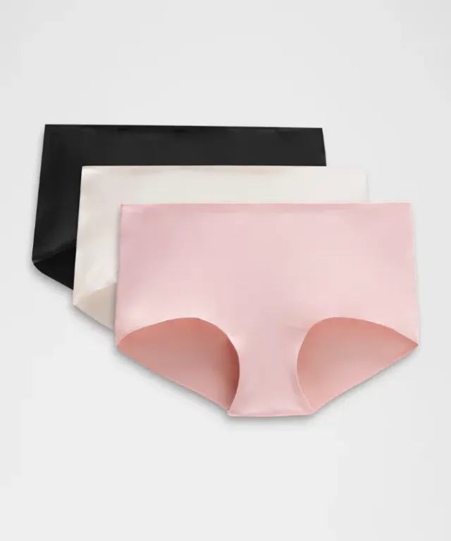 lululemon IE lululemon – Women's InvisiWear Mid-Rise Boyshort Underwear 3 Pack – Color Pink/Black/White – Size 2XL