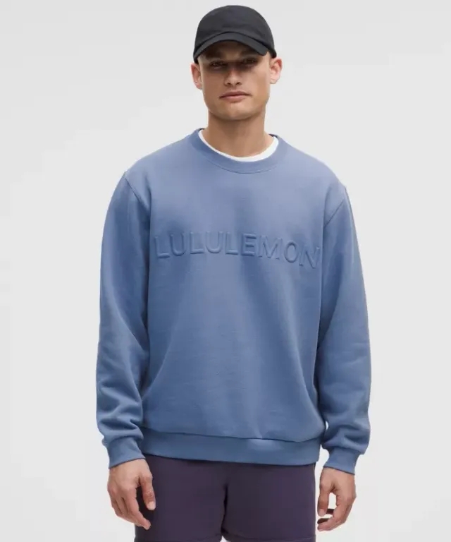lululemon IE lululemon – Men's Steady State Crew Sweatshirt Wordmark – Color Blue – Size 2XL